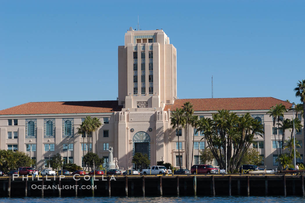 San Diego City and County Administration building, downtown San Diego. California, USA, natural history stock photograph, photo id 07623
