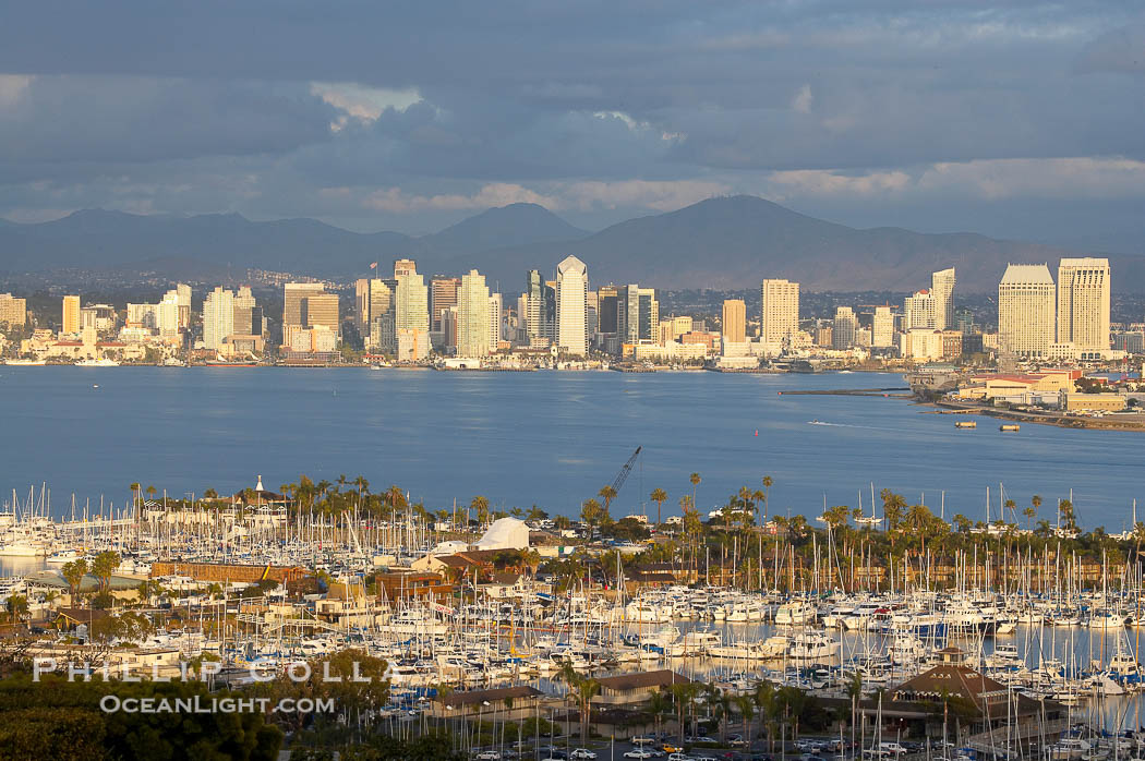 San Diego harbor skyline, late afternoon., natural history stock photograph, photo id 15674