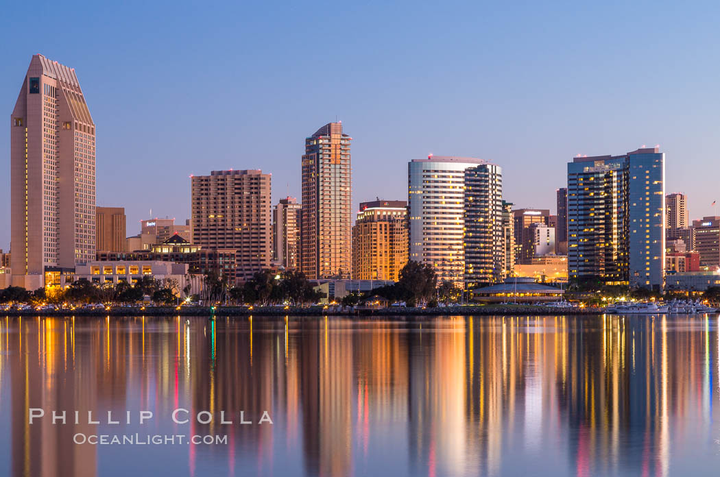 San Diego City Skyline at Sunrise. California, USA, natural history stock photograph, photo id 28381