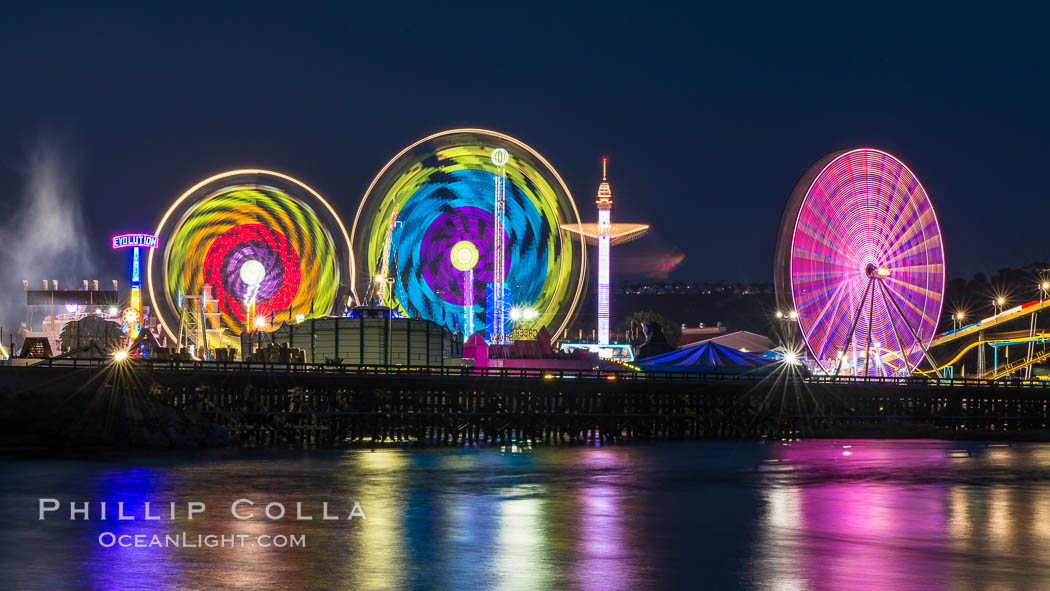 San Diego County Fair at night.  Del Mar Fair at dusk, San Dieguito Lagoon in foreground. California, USA, natural history stock photograph, photo id 31027