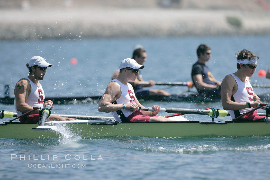 Stanford men en route to winning the Copley Cup, 2007 San Diego Crew Classic. Mission Bay, California, USA, natural history stock photograph, photo id 18654