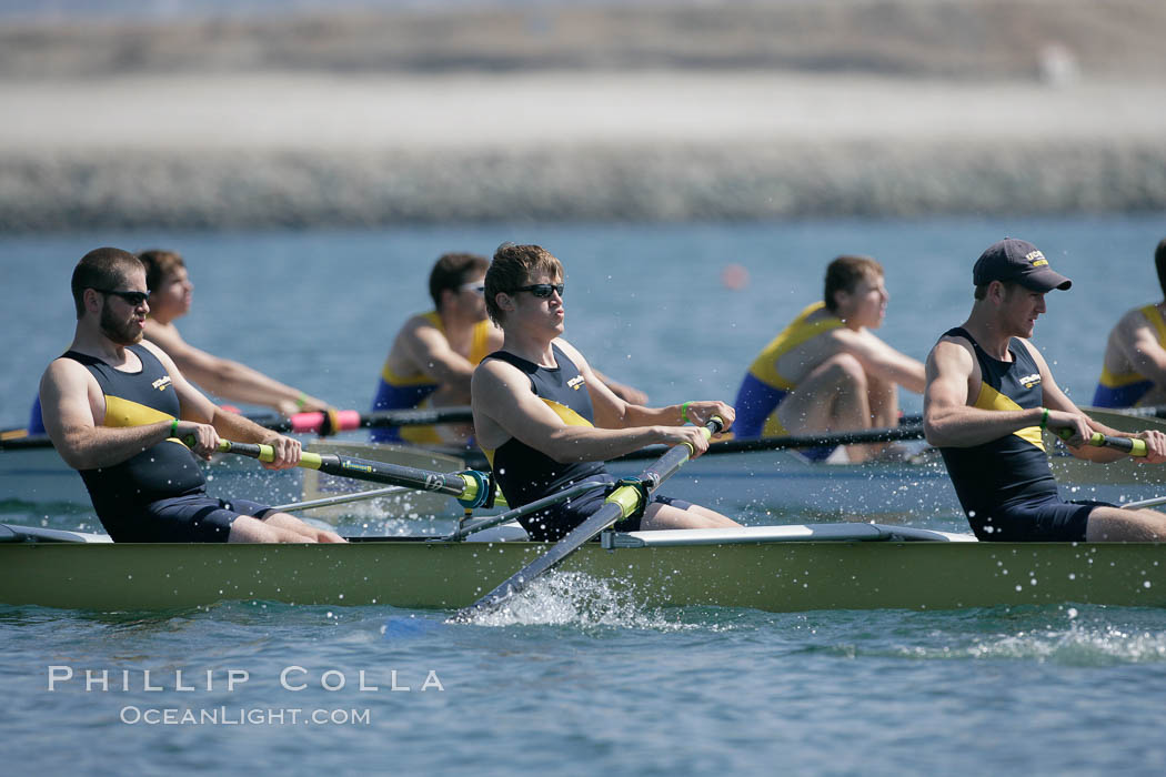 UCSD men on their way to winning the finals of the Cal Cup, 2007 San Diego Crew Classic. Mission Bay, California, USA, natural history stock photograph, photo id 18678