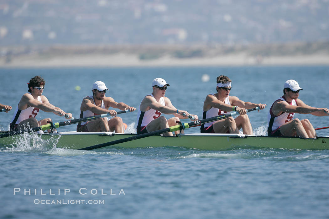 Stanford men en route to winning the Copley Cup, 2007 San Diego Crew Classic., natural history stock photograph, photo id 18682