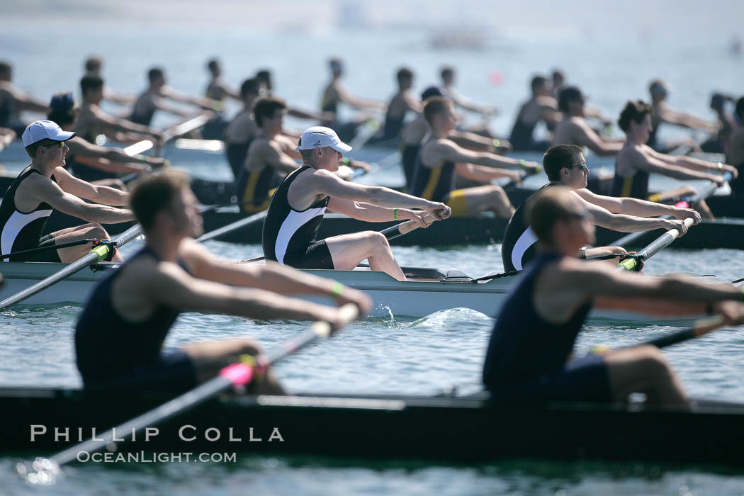 Oregon State (in focus) at the start of the men's JV finals, 2007 San Diego Crew Classic. Mission Bay, California, USA, natural history stock photograph, photo id 18640