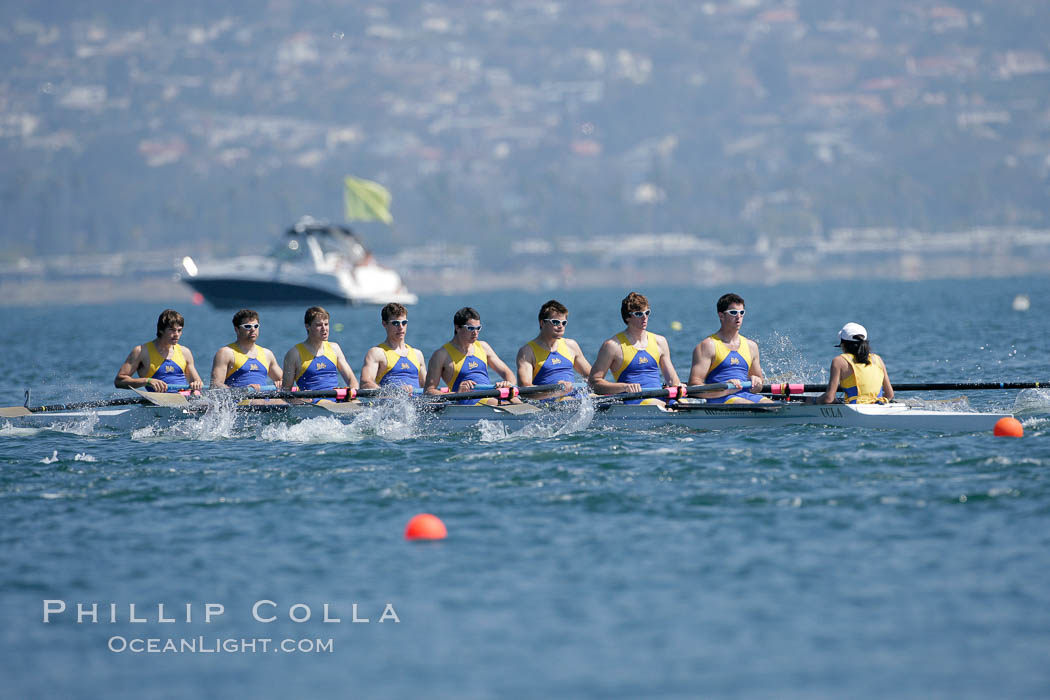 UCLA men en route to second place finish in the finals of the Cal Cup, 2007 San Diego Crew Classic. Mission Bay, California, USA, natural history stock photograph, photo id 18680