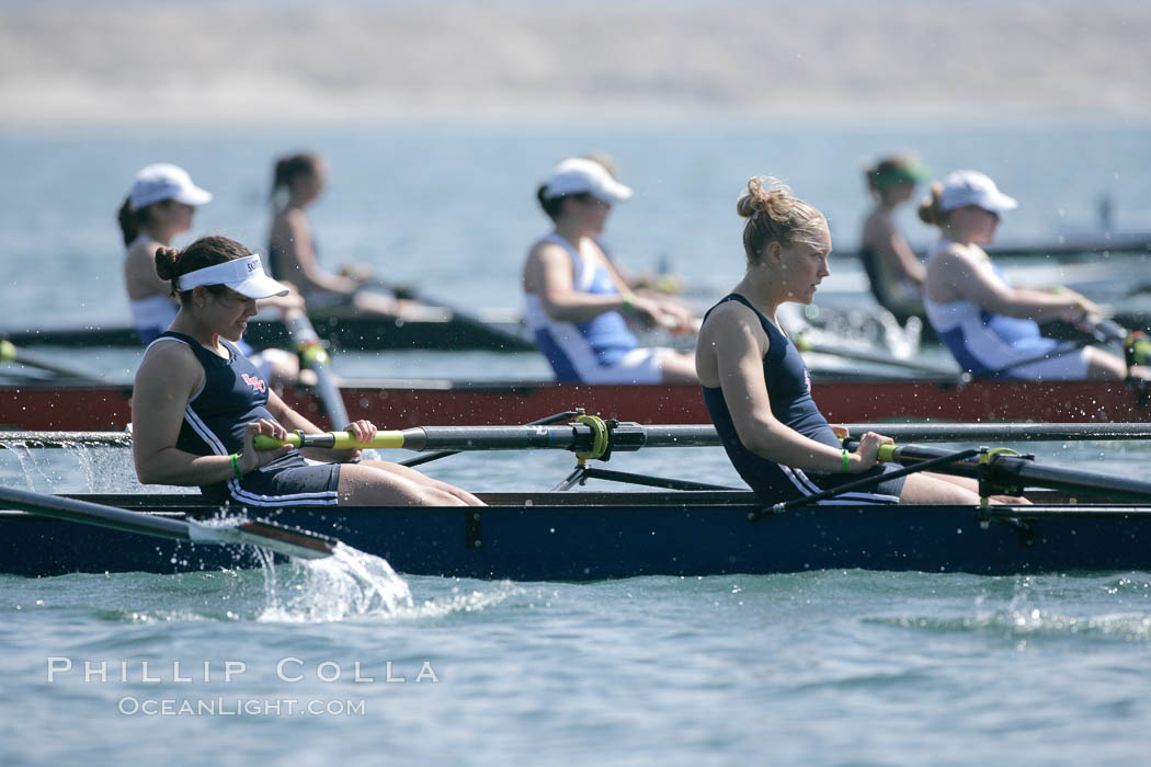 St. Mary's women race in the finals of the Women's Cal Cup final, 2007 San Diego Crew Classic. Mission Bay, California, USA, natural history stock photograph, photo id 18667