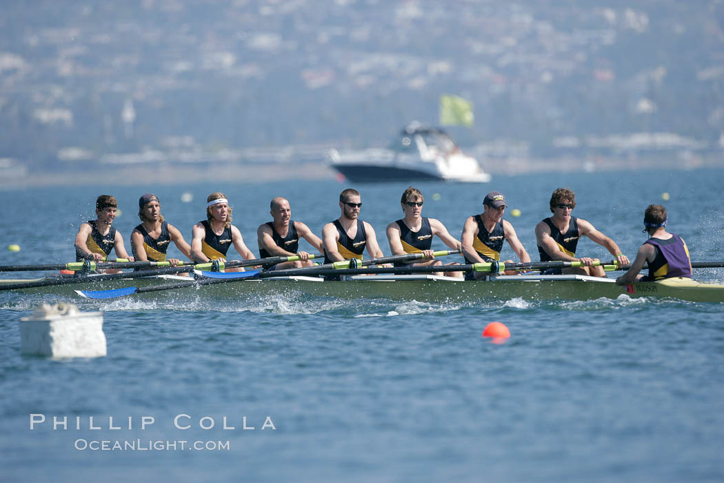 UCSD men on their way to winning the finals of the Cal Cup, 2007 San Diego Crew Classic. Mission Bay, California, USA, natural history stock photograph, photo id 18679