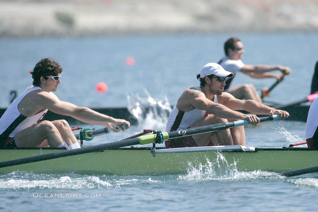 Stanford men en route to winning the Copley Cup, 2007 San Diego Crew Classic. Mission Bay, California, USA, natural history stock photograph, photo id 18691