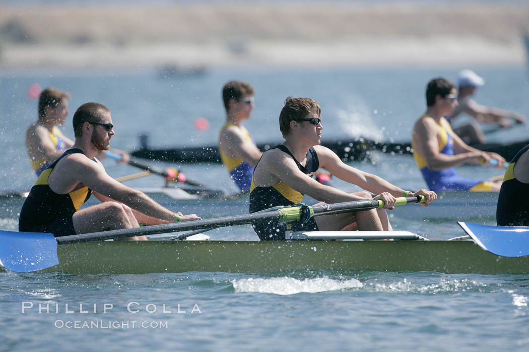 UCSD men on their way to winning the finals of the Cal Cup, 2007 San Diego Crew Classic. Mission Bay, California, USA, natural history stock photograph, photo id 18677