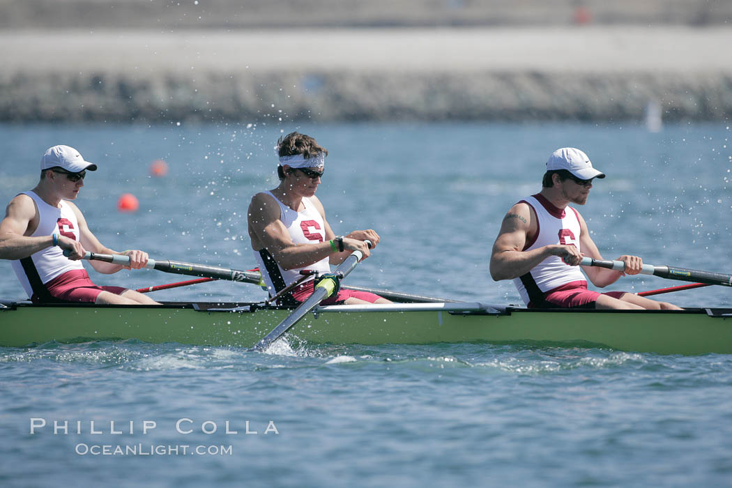 Stanford men en route to winning the Copley Cup, 2007 San Diego Crew Classic. Mission Bay, California, USA, natural history stock photograph, photo id 18681