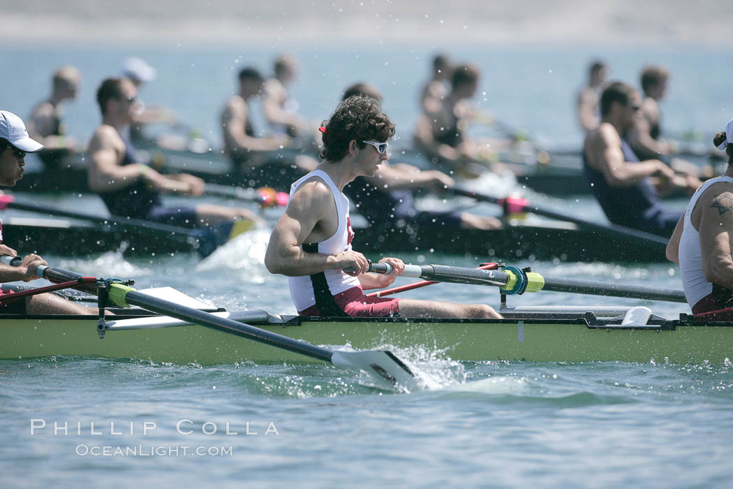 Start of the Copley Cup finals, Stanford (foreground) would win over Cal, 2007 San Diego Crew Classic. Mission Bay, California, USA, natural history stock photograph, photo id 18689