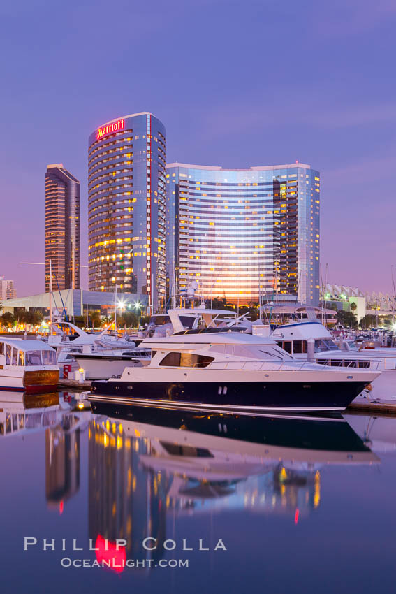 San Diego Marriott Hotel and Marina viewed from the San Diego Embacadero Marine Park. California, USA, natural history stock photograph, photo id 26559