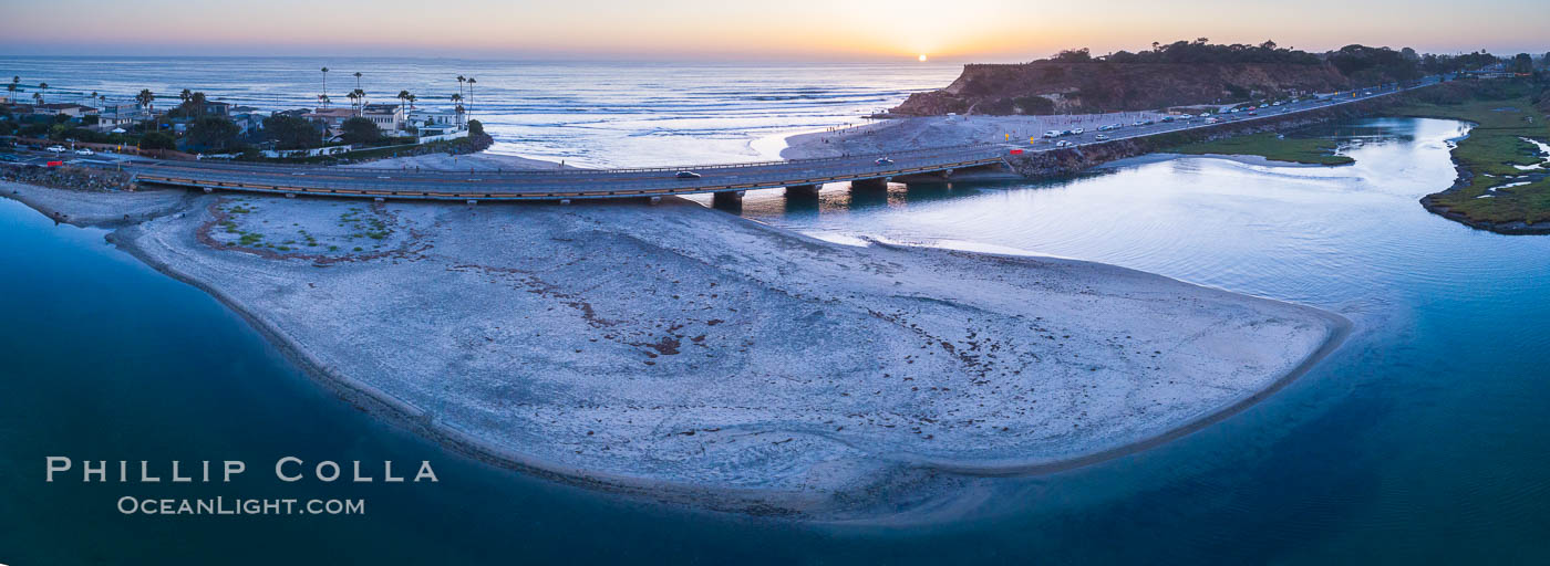 San Dieguito River Mouth and Del Mar Dog Beach,  Aerial Photo. California, USA, natural history stock photograph, photo id 38148