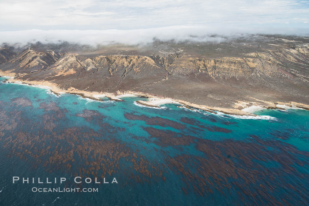 San Miguel Island south side, aerial photograph. California, USA, natural history stock photograph, photo id 29384