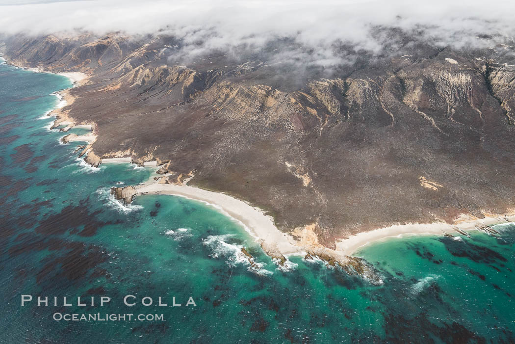 San Miguel Island, aerial photograph. California, USA, natural history stock photograph, photo id 29375