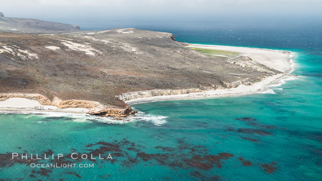 San Miguel Island west end, aerial photograph. California, USA, natural history stock photograph, photo id 29377
