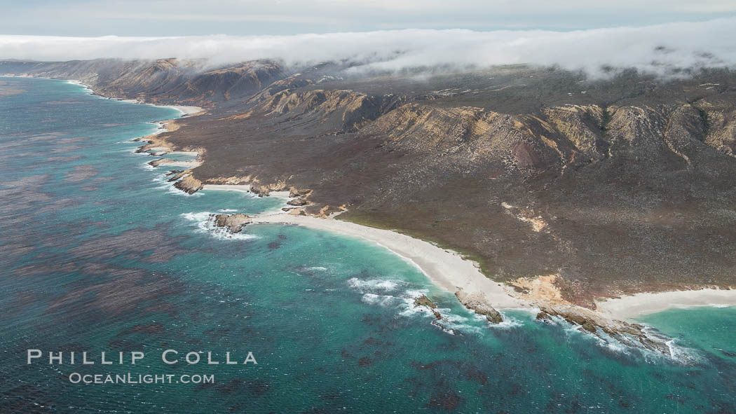 San Miguel Island south side, aerial photograph. California, USA, natural history stock photograph, photo id 29385