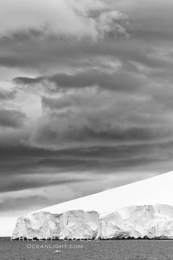 Scenery in Antarctica.  Clouds, ocean and glaciers, near Port Lockroy. Antarctic Peninsula, natural history stock photograph, photo id 25608