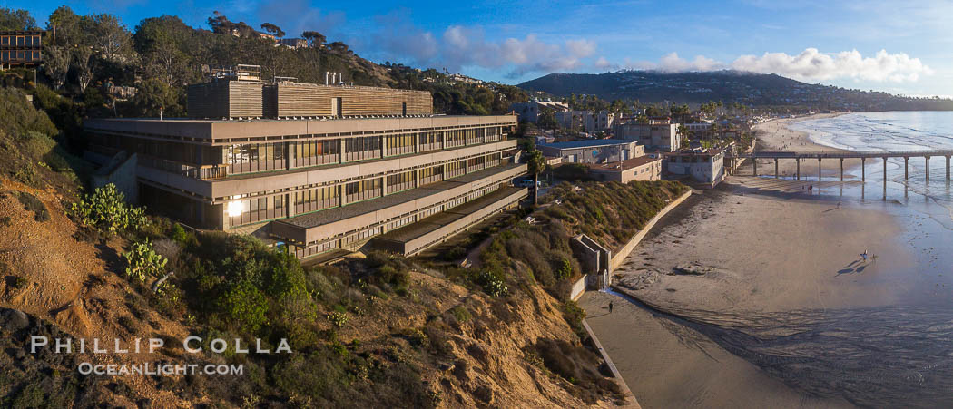 Scripps Institution of Oceanography Aerial Photo. La Jolla Shores and Mount Soledad in the distance., natural history stock photograph, photo id 38234