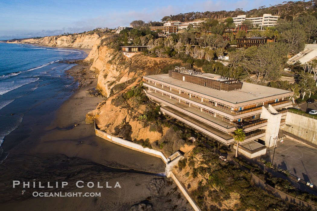 Scripps Institution of Oceanography and Blacks Beach Aerial Photo. Torrey Pines State Reserve in the distance., natural history stock photograph, photo id 38232