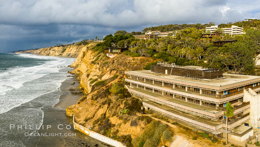 Scripps Institution of Oceanography and Blacks Beach Aerial Photo. Torrey Pines State Reserve in the distance. La Jolla, California, USA, natural history stock photograph, photo id 38039