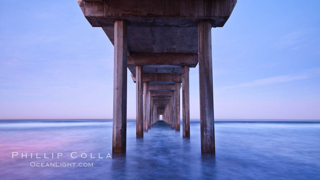 Scripps Pier, sunrise. Scripps Institution of Oceanography, La Jolla, California, USA, natural history stock photograph, photo id 26428