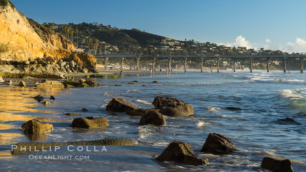 Scripps Pier at sunset. Scripps Institution of Oceanography, La Jolla, California, USA, natural history stock photograph, photo id 29168