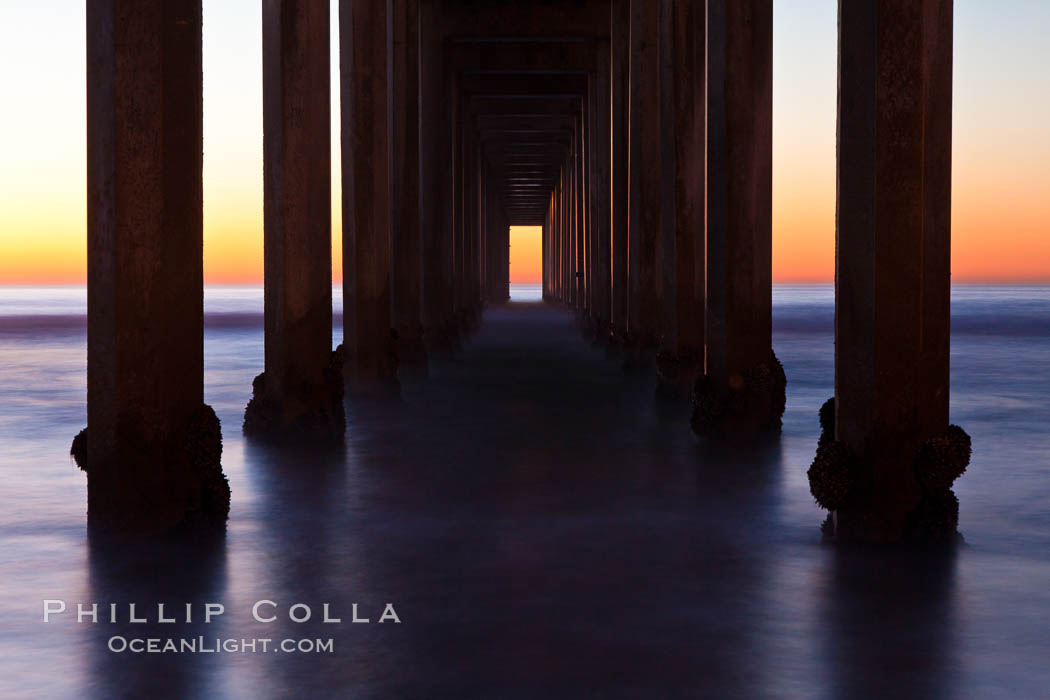 Research pier at Scripps Institution of Oceanography SIO, sunset. La Jolla, California, USA, natural history stock photograph, photo id 26532