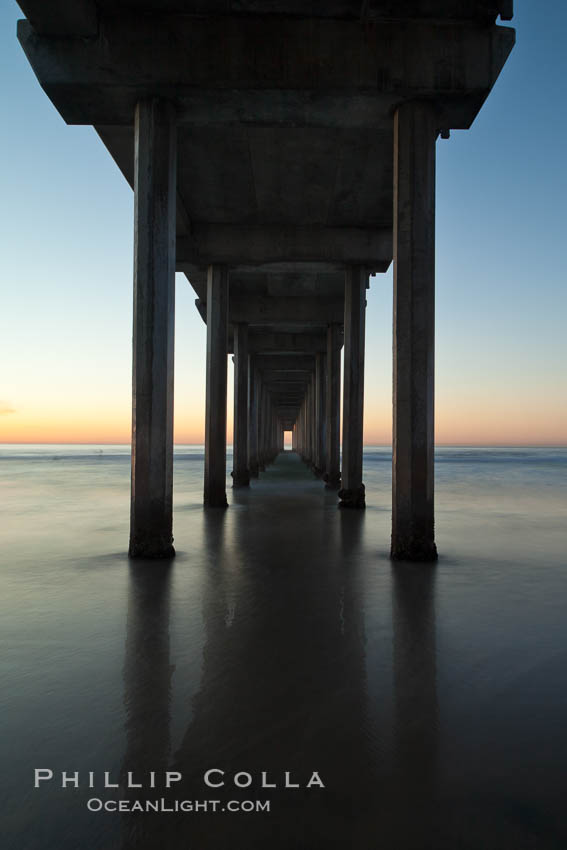 Research pier at Scripps Institution of Oceanography SIO, sunset. La Jolla, California, USA, natural history stock photograph, photo id 26543