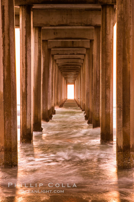 Scripps Pier solstice, sunset aligned perfectly with the pier. Scripps Institution of Oceanography, La Jolla, California, USA, natural history stock photograph, photo id 28477