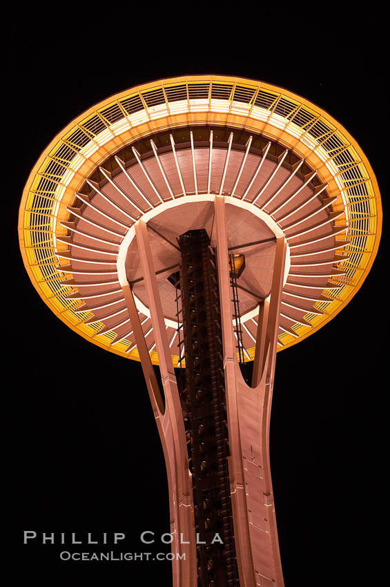 Space Needle at night. Seattle, Washington, USA, natural history stock photograph, photo id 13670