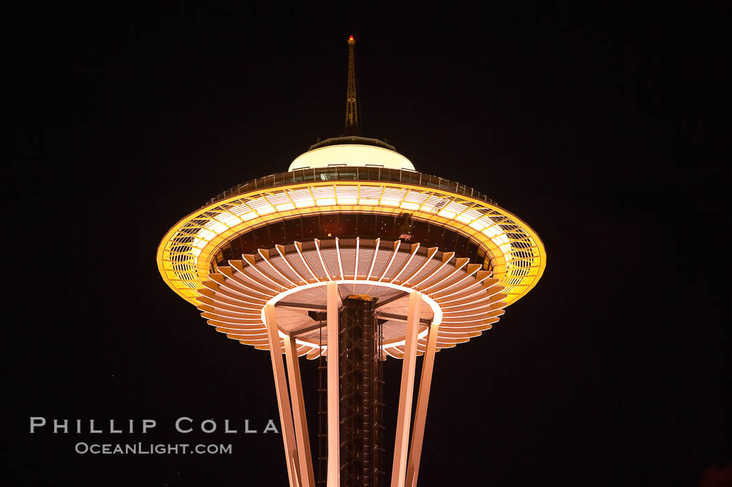 Space Needle at night. Seattle, Washington, USA, natural history stock photograph, photo id 13668