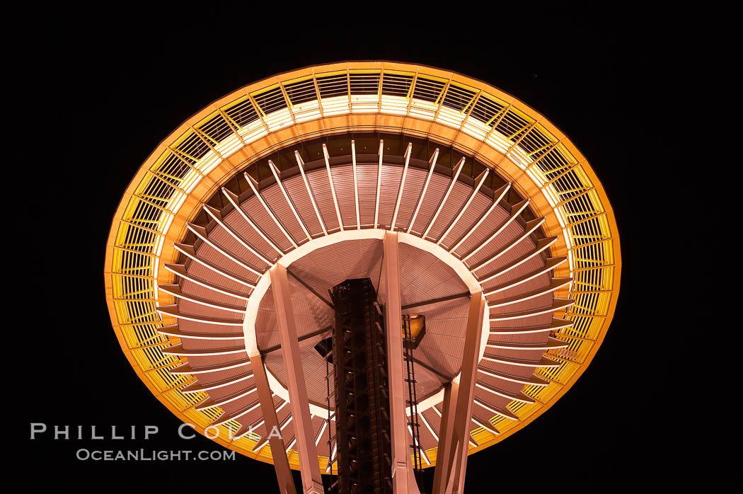 Space Needle at night. Seattle, Washington, USA, natural history stock photograph, photo id 13669