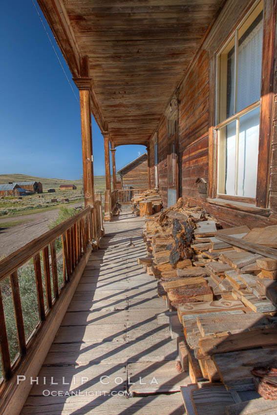 Seiler House, front porch, Park Street. Bodie State Historical Park, California, USA, natural history stock photograph, photo id 23136