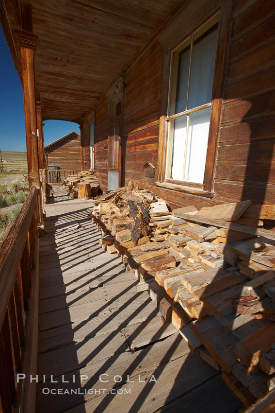 Seiler House, front porch, Park Street. Bodie State Historical Park, California, USA, natural history stock photograph, photo id 23169
