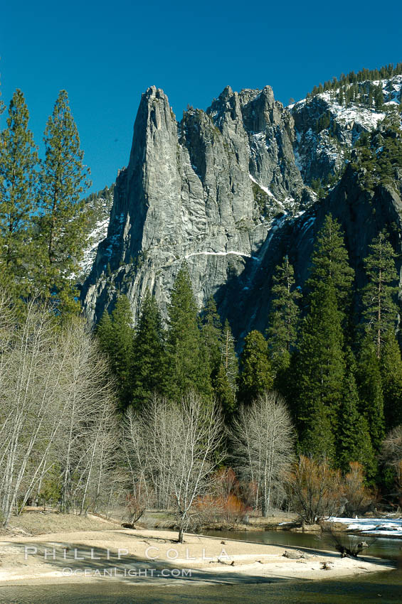 Sentinel Rock, Yosemite Valley. Yosemite National Park, California, USA, natural history stock photograph, photo id 06983