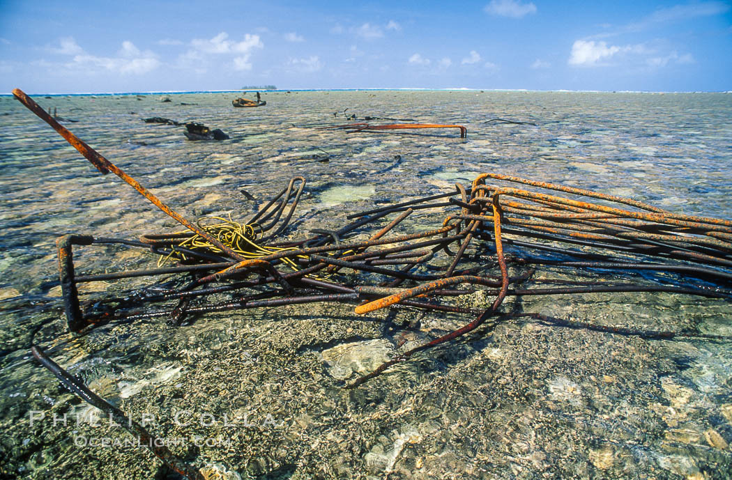 Wreck of F/V Jin Shiang Fa. Rose Atoll National Wildlife Sanctuary, American Samoa, USA, natural history stock photograph, photo id 00715