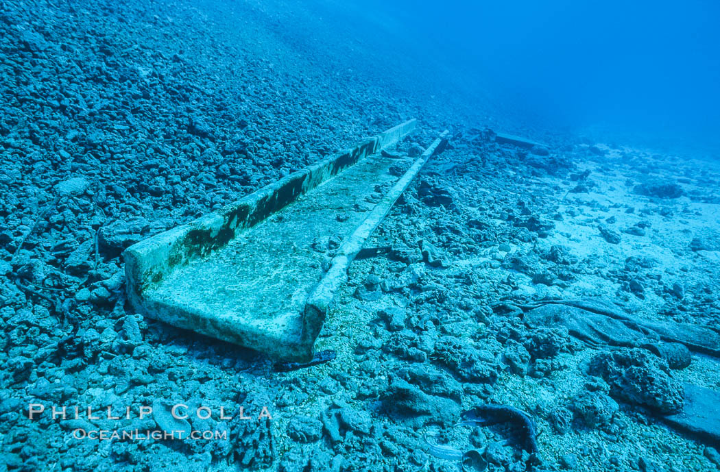 Debris from wreck of F/V Jin Shiang Fa, lagoon talus slope. Rose Atoll National Wildlife Sanctuary, American Samoa, USA, natural history stock photograph, photo id 00787