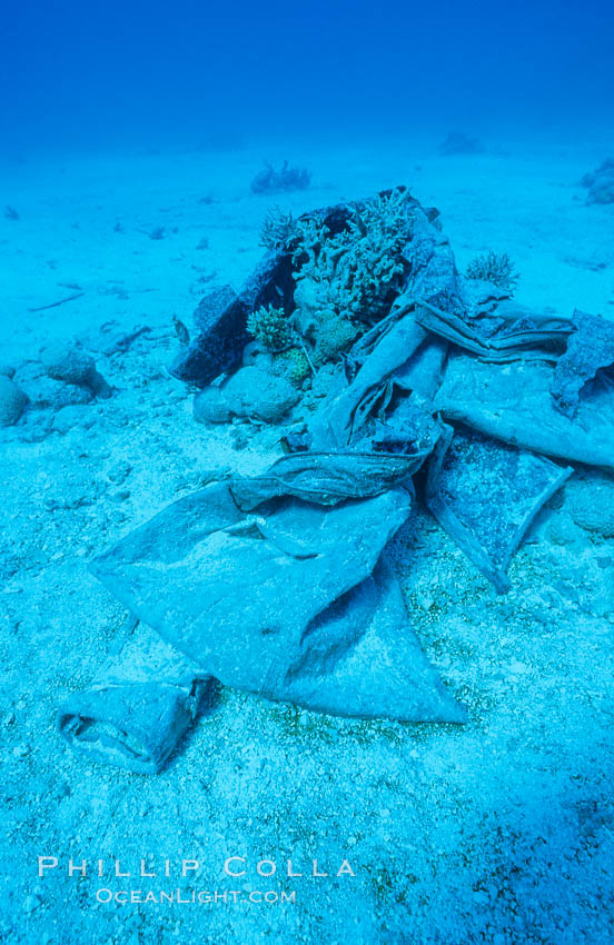 Debris from wreck of F/V Jin Shiang Fa, lagoon floor. Rose Atoll National Wildlife Sanctuary, American Samoa, USA, natural history stock photograph, photo id 00791