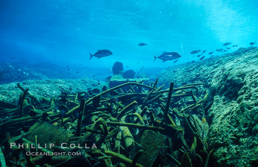 Debris, wreck of F/V Jin Shiang Fa. Rose Atoll National Wildlife Sanctuary, American Samoa, USA, natural history stock photograph, photo id 00818