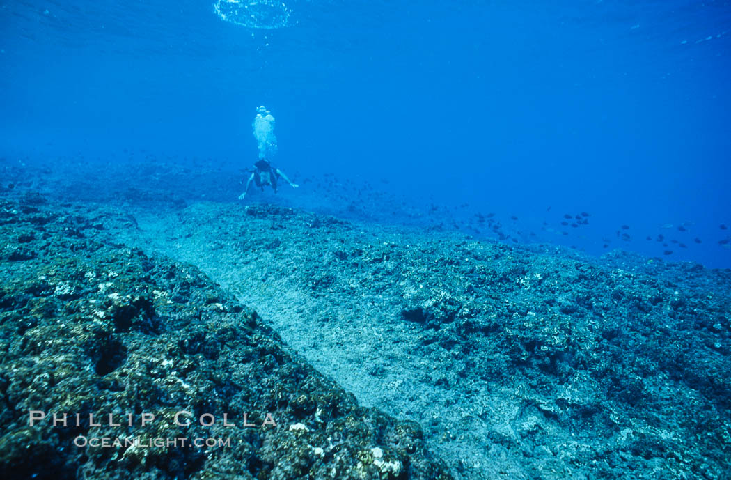 Keel scar caused by F/V Jin Shiang Fa to coralline algae reef. Rose Atoll National Wildlife Sanctuary, American Samoa, USA, natural history stock photograph, photo id 00820