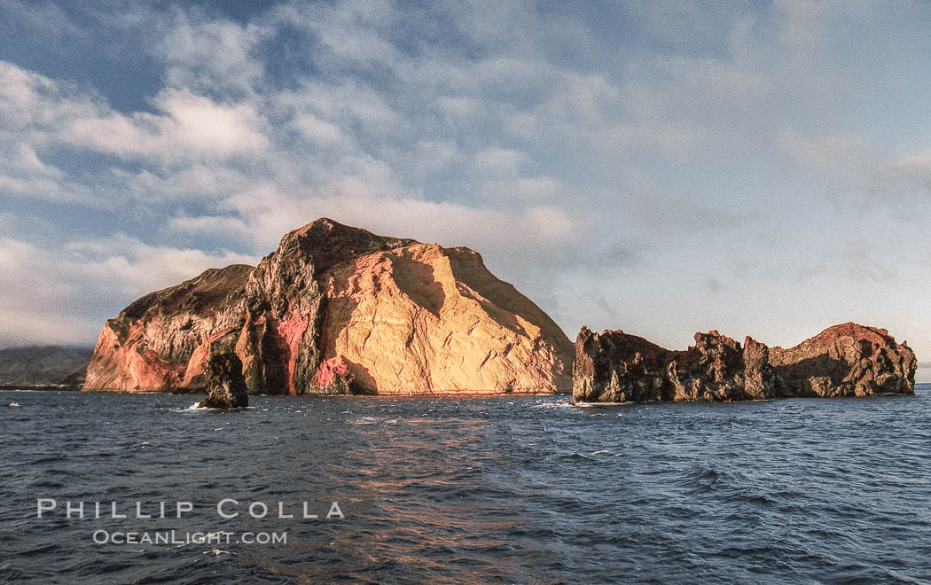 Skip's Rock, Church Rock and Isla Adentro, Guadalupe Island, Mexico. Guadalupe Island (Isla Guadalupe), Baja California, natural history stock photograph, photo id 36220