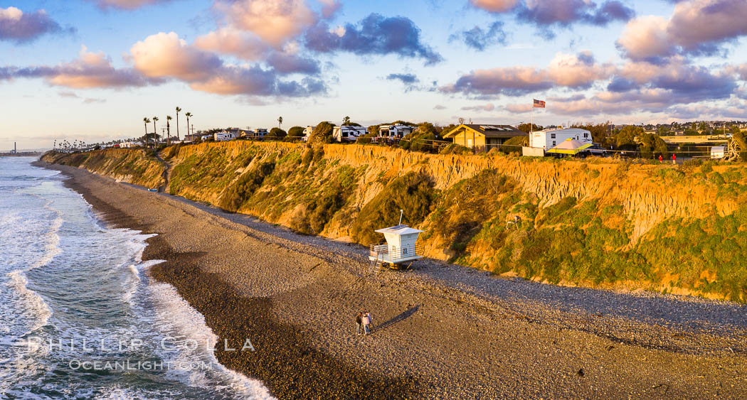 South Carlsbad State Beach and campground, aerial photo. California, USA, natural history stock photograph, photo id 38006