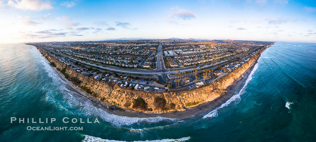 South Carlsbad State Beach and campground, aerial photo. California, USA, natural history stock photograph, photo id 38228