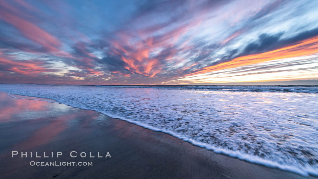 Spectacular Sunset, Terramar Beach, Carlsbad. California, USA, natural history stock photograph, photo id 36755