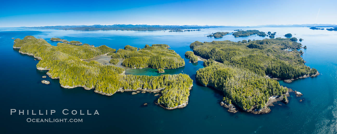 Staples and Kent Islands, British Columbia, aerial photo. Canada, natural history stock photograph, photo id 35537