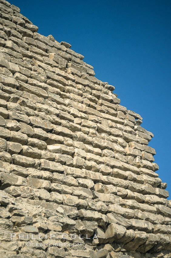 Step pyramid of Djoser (Zoser), detail. Saqqara, Egypt, natural history stock photograph, photo id 02576