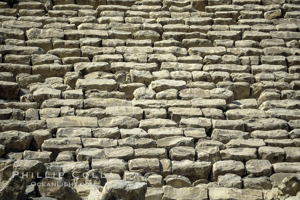 Detail, step pyramid of Djoser (Zoser). Saqqara, Egypt, natural history stock photograph, photo id 02577