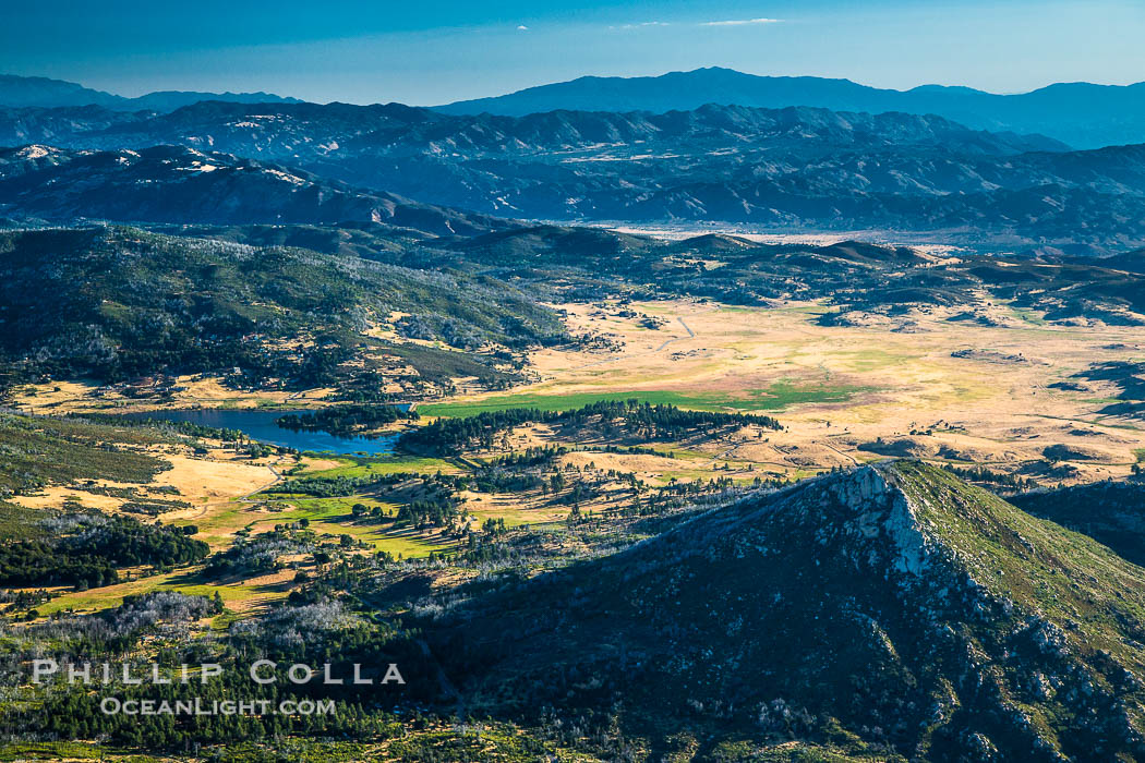 Stonewall Peak (lower right) and Lake Cuyamaca in Cuyamaca Rancho State Park, near San Diego, California., natural history stock photograph, photo id 27921