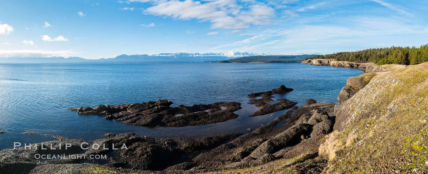 Strait of Georgia, viewed from Helliwell Provincial Park on Hornby Island toward Vancouver Island. British Columbia, Canada, natural history stock photograph, photo id 32656